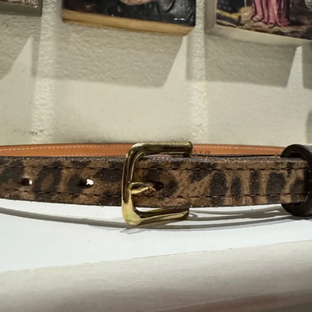 Double J Saddlery Cheetah Print Suede Print Leather Belt, Brass‎ Buckle, Size 34